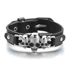 Gothic Skull PU Leather Belt Bracelet – 25.6cm