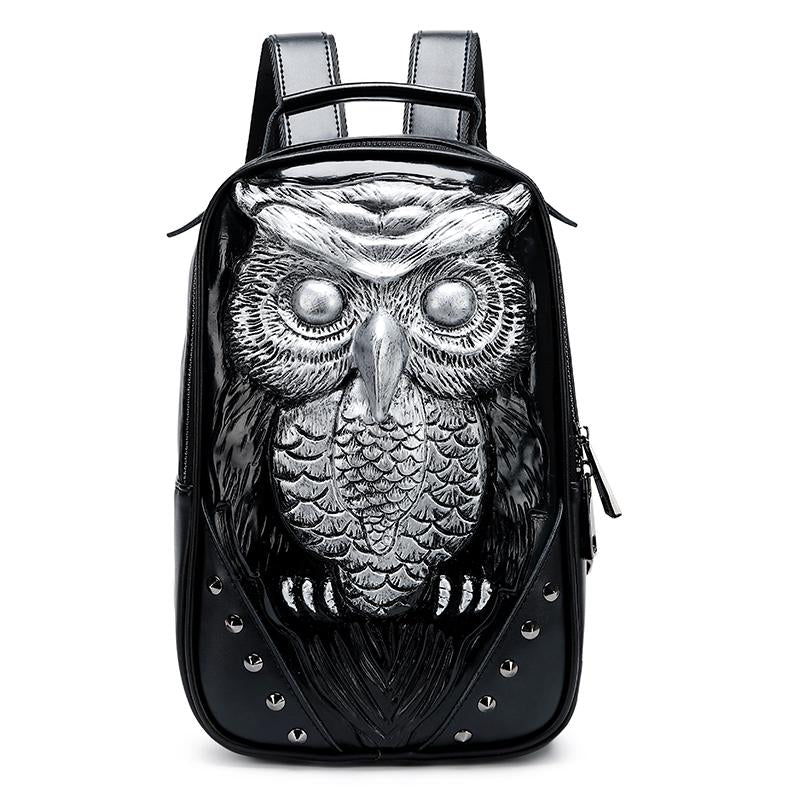Women's Faux Leather Skull Backpack – Black, Grey or Gold