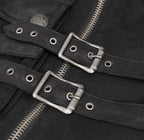 Men's Gothic Distressor Cargo Shorts with Buckle & Zip Details