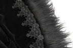 Black Gothic Faux Fur Trim Hooded Cloak