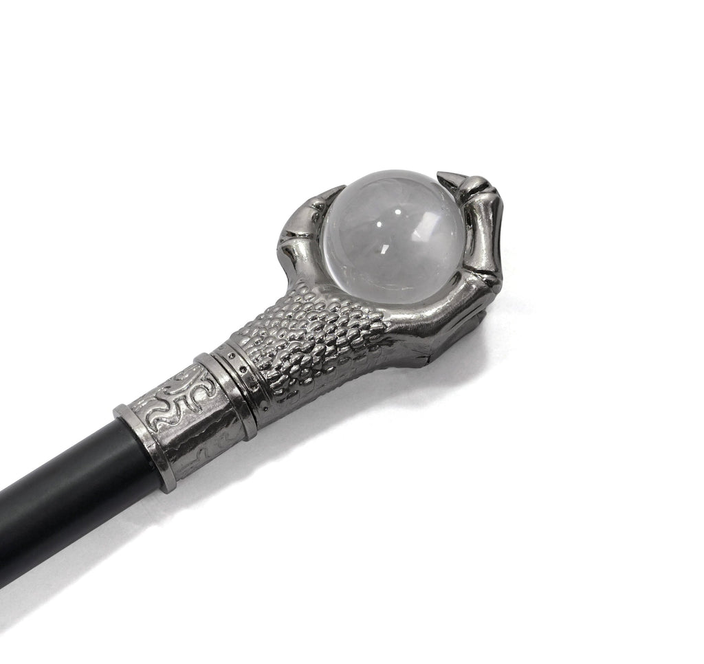 Gothic Dragon Claw Cane with Crystal-Style Globe – 95cm