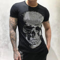 Men's Gothic Rhinestone Skull T-Shirt – Cotton