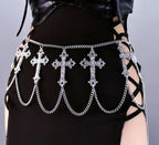 Gothic Waist Chain – Silver, 70 cm