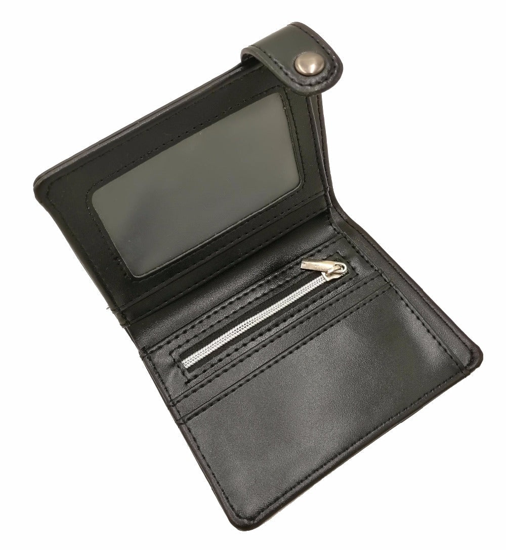 Black Gothic PU Leather Wallet – 12 × 9cm