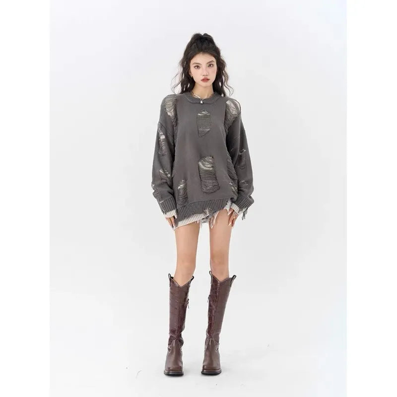 Women's Knitted Jumper – Oversized Fit