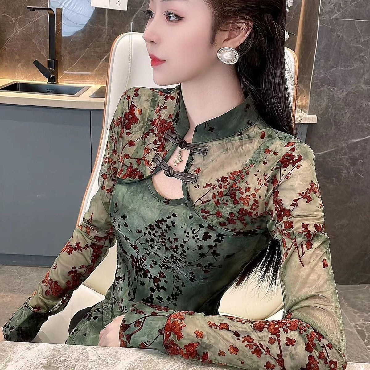 Gothic Floral Top – S–XXL