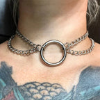 Gothic Double-Chain O-Ring Choker – 50cm