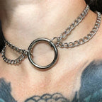 Gothic Double-Chain O-Ring Choker – 50cm