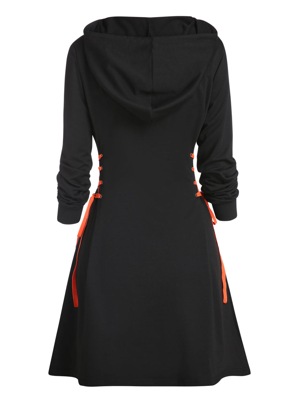 Women's Hollow-Out Hooded Dress – Black