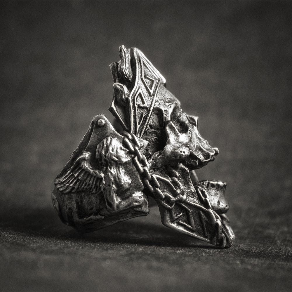 Men's Gothic Ares Warrior Skull Ring – Stainless Steel
