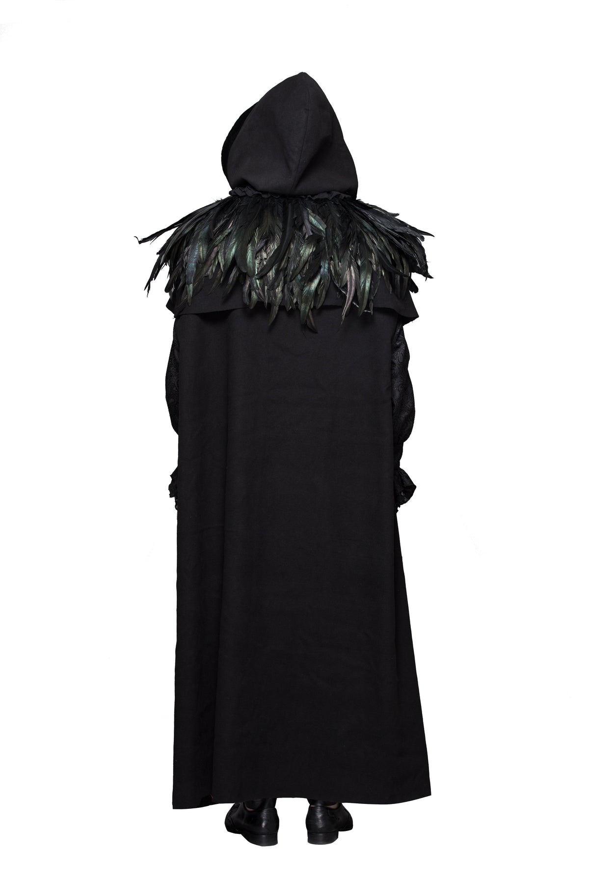 Gothic Raven Faux Feather Cape – 30cm