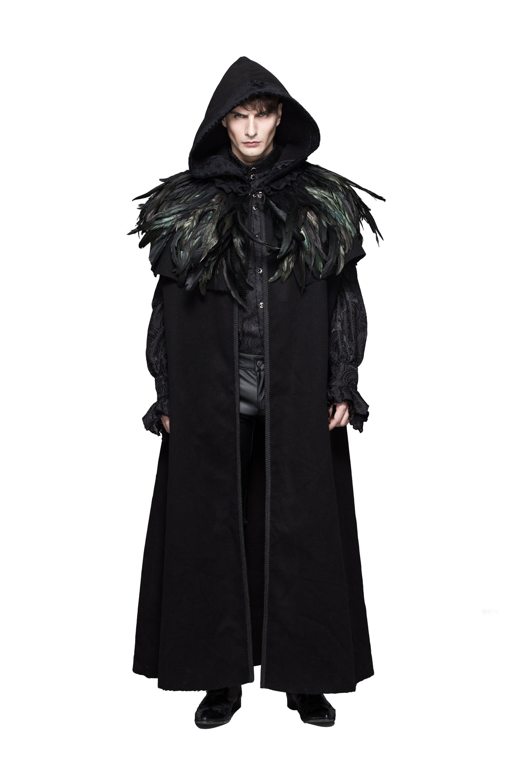 Gothic Raven Faux Feather Cape – 30cm