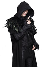 Gothic Raven Faux Feather Cape – 30cm