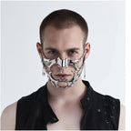 Gothic Cyberpunk Hollow Metal Mask – Silver
