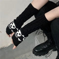 Gothic Fingerless Skull Gloves