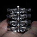 Men's Gothic Fishbone Backbone Ring – Stainless Steel