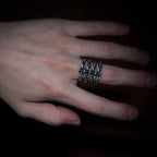 Men's Gothic Fishbone Backbone Ring – Stainless Steel