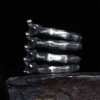 Men's Gothic Fishbone Backbone Ring – Stainless Steel