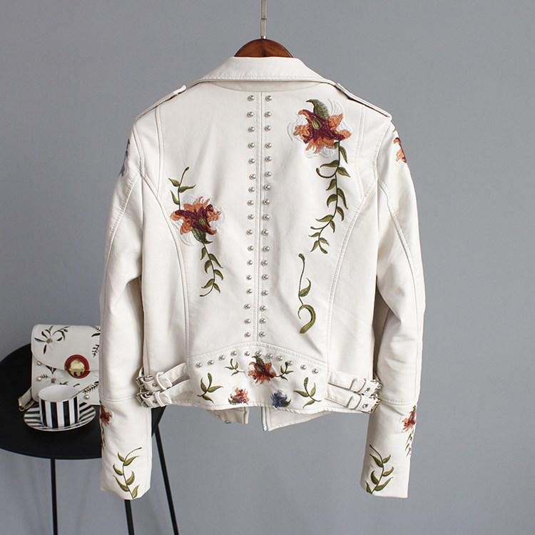 Women's Bargello Faux Leather Jacket – Black & Beige
