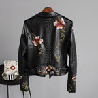 Women's Bargello Faux Leather Jacket – Black & Beige