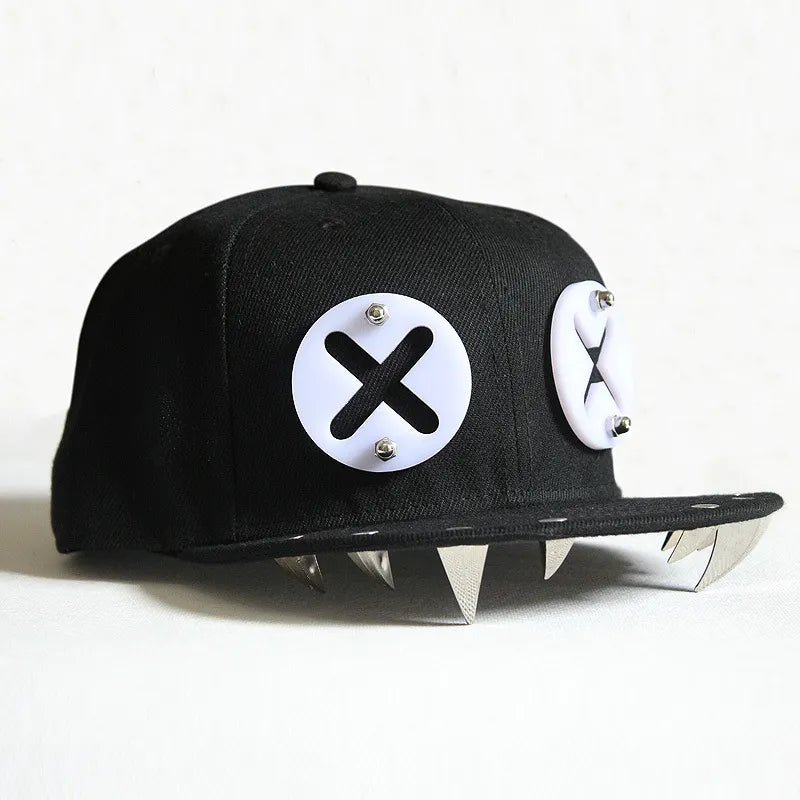 Gothic Flat-Brim Hip Hop Cap – Cotton, Black or Green
