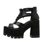 Women's Gothic PU Platform Sandals – US 4–7.5