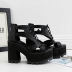 Women's Gothic PU Platform Sandals – US 4–7.5