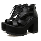 Women's Gothic PU Platform Sandals – US 4–7.5