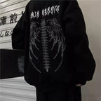 Retro Printed Plush Gothic Pullover