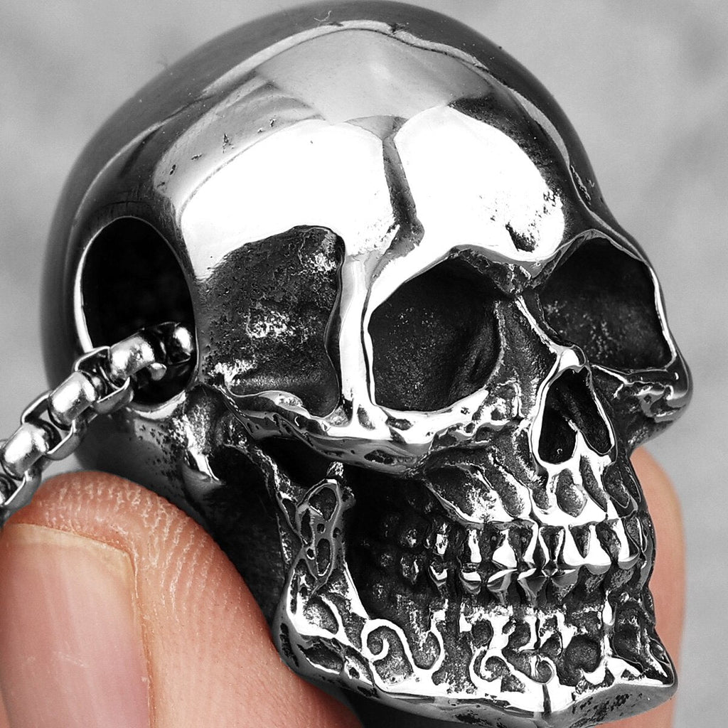 Men's Gothic Skull Pendant Necklace – Stainless Steel