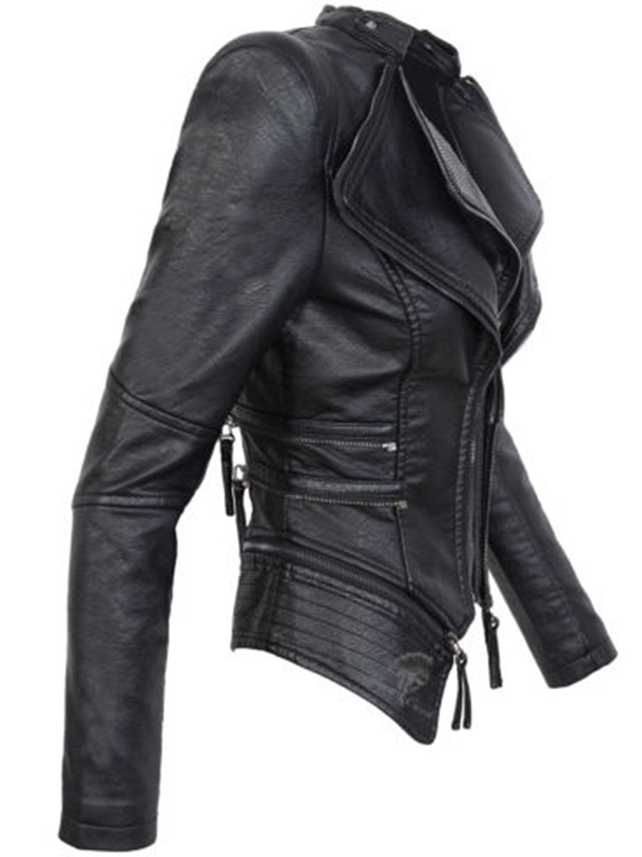 Women's Short Cropped Faux Leather Jacket – S–3XL