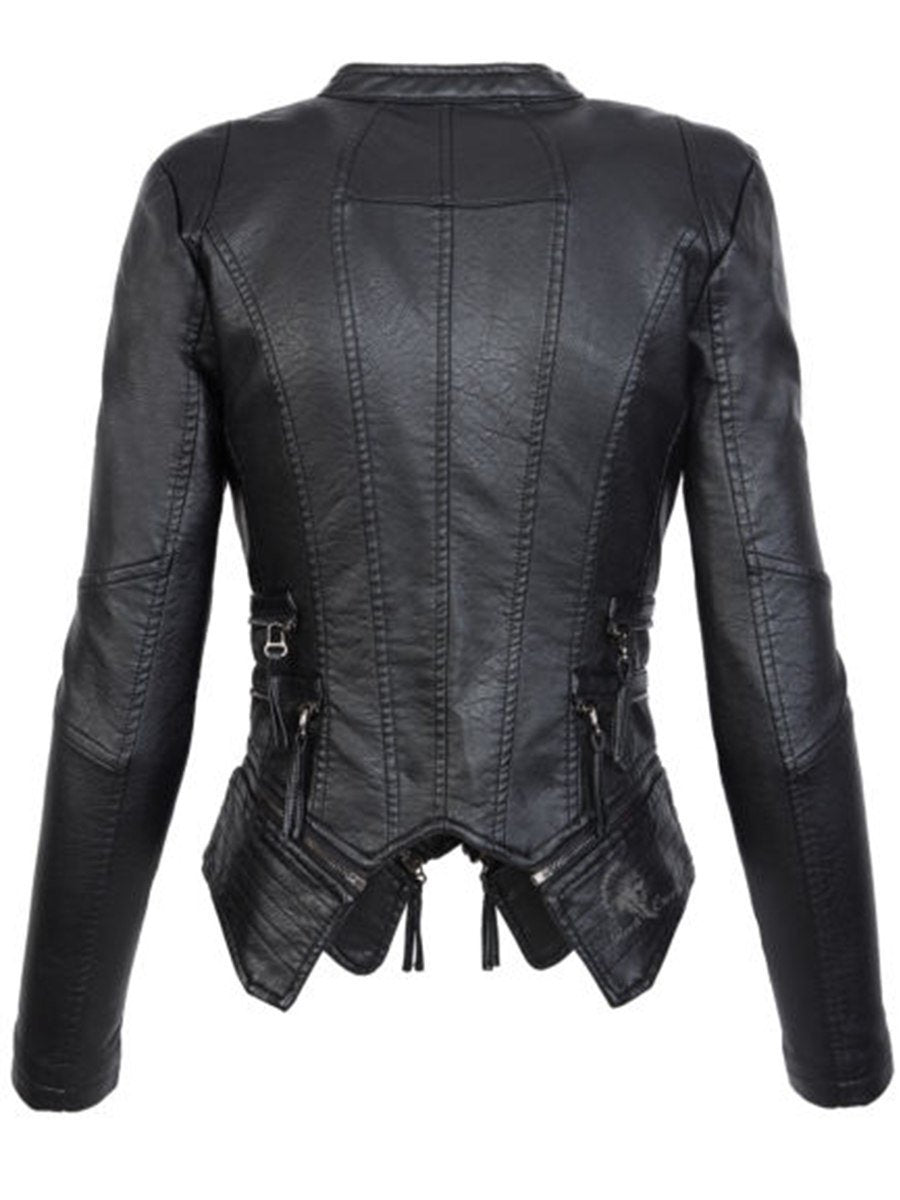 Women's Short Cropped Faux Leather Jacket – S–3XL