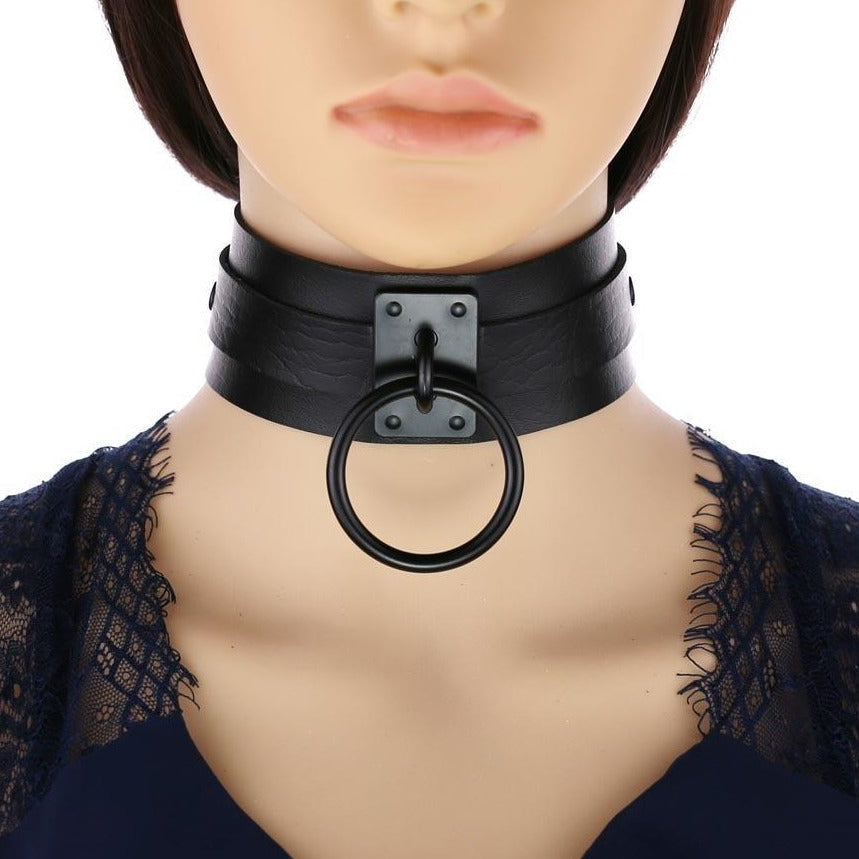 Black Matte Double-Layer O-Ring Choker