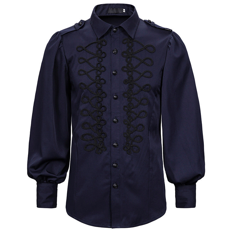 Men's Gothic Shirt – Black, Red & Blue