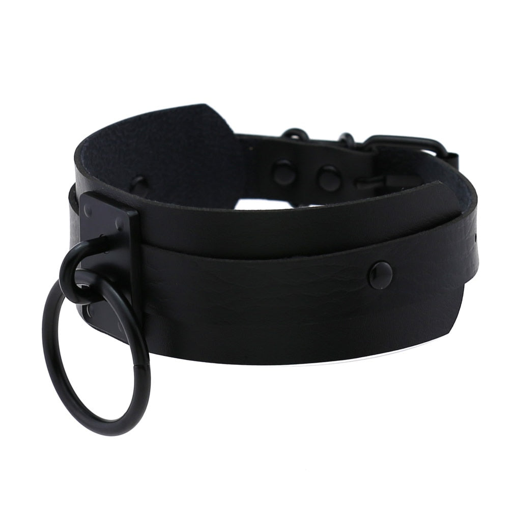 Black Matte Double-Layer O-Ring Choker