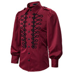 Men's Gothic Shirt – Black, Red & Blue – S–XXL