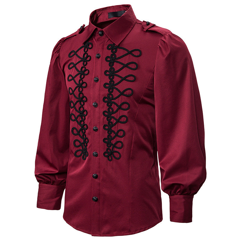 Men's Gothic Shirt – Black, Red & Blue – S–XXL