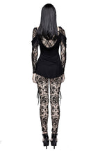 Women's Gothic Lace Cameo Leggings – Black & Nude, XS–3XL
