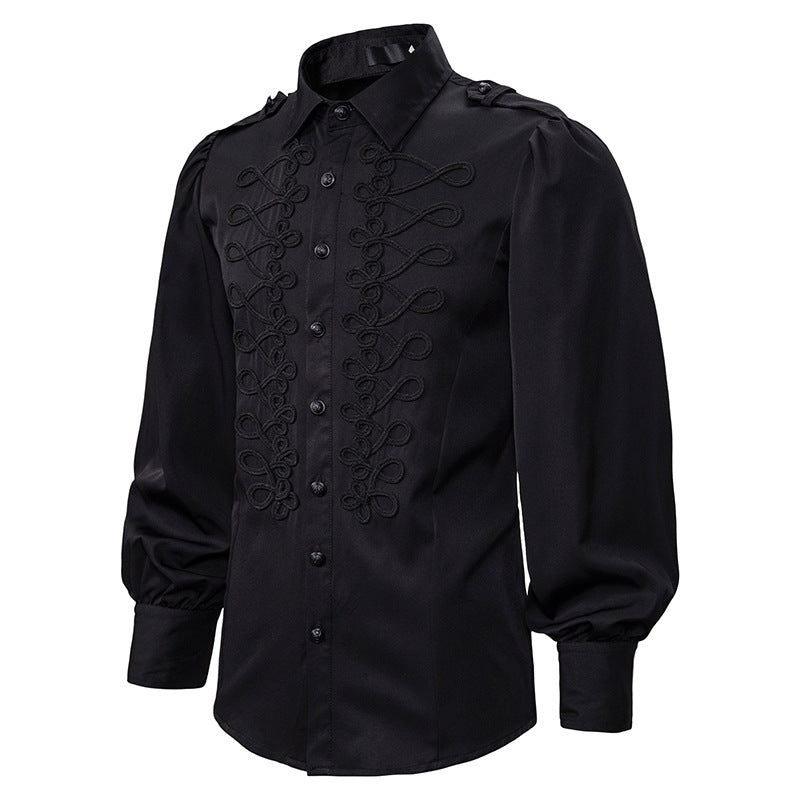 Men's Gothic Shirt – Black, Red & Blue – S–XXL