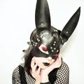 Black Punk Bunny Faux Leather Mask