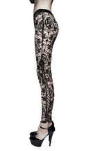Women's Gothic Lace Cameo Leggings – Black & Nude, XS–3XL