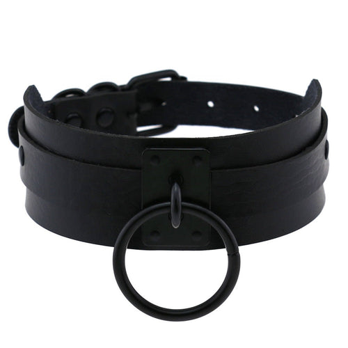 Black Matte Double-Layer O-Ring Choker