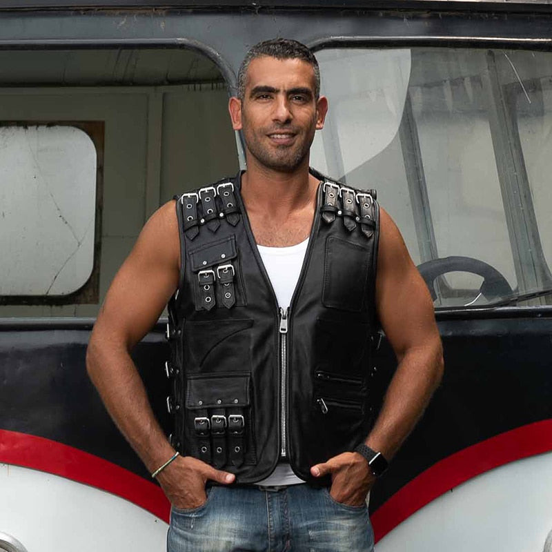 Sheepskin Leather Vest – S–3XL
