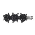 Wild Black Rose Pewter Hair Slide