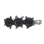 Wild Black Rose Pewter Hair Slide