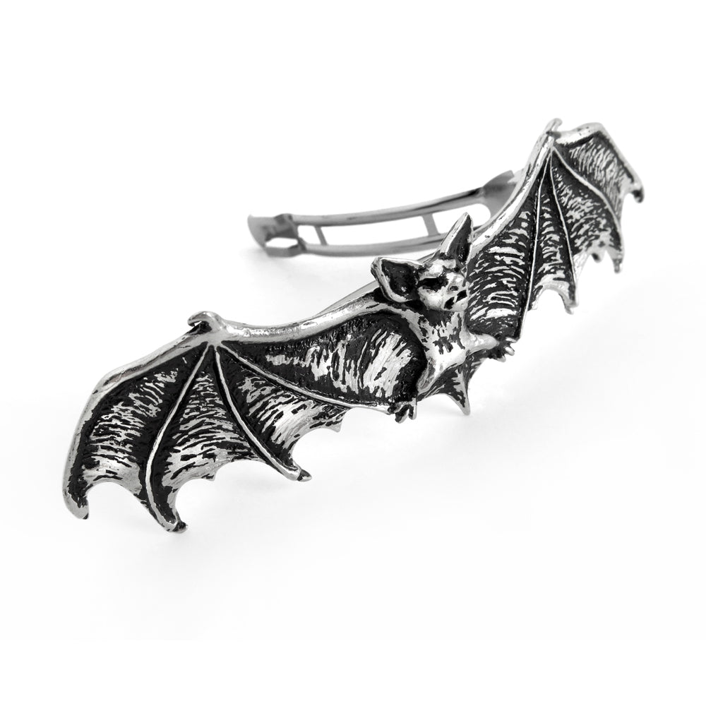 Darkling Bat Pewter Hair Slide