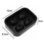 Four-Skull Silicone Ice Cube Tray with Lid