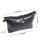 Black Mini Skull Faux Leather Makeup Bag