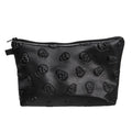 Black Mini Skull Faux Leather Makeup Bag