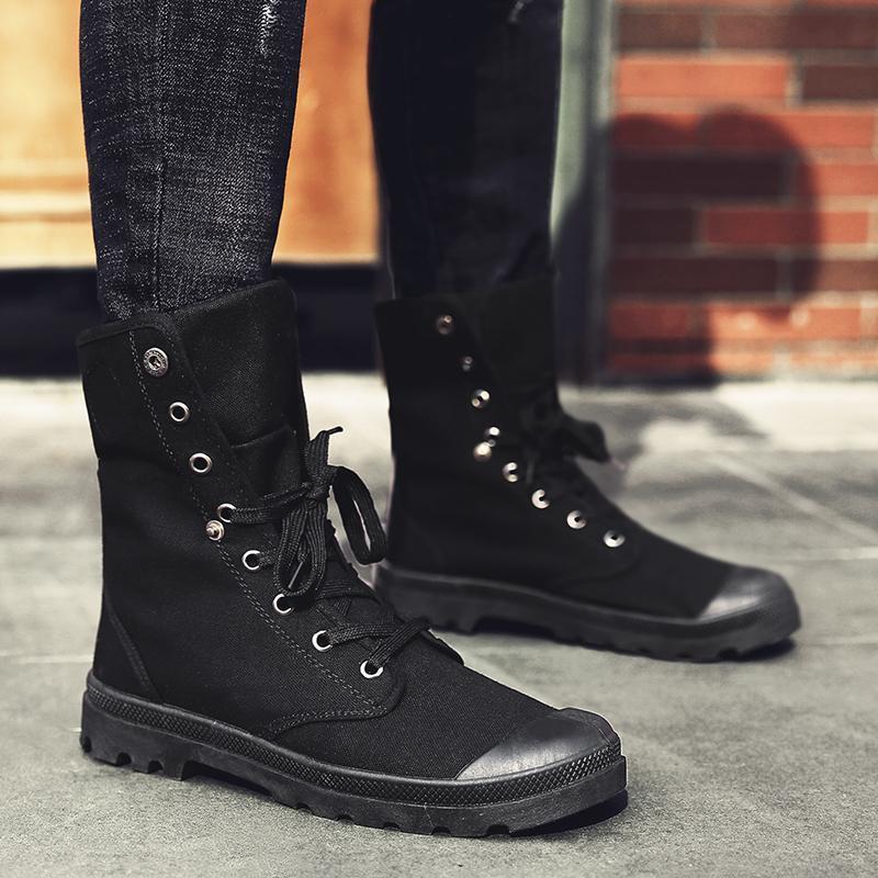 Men's Gothic Tactical Combat Ankle Boots – PU Leather